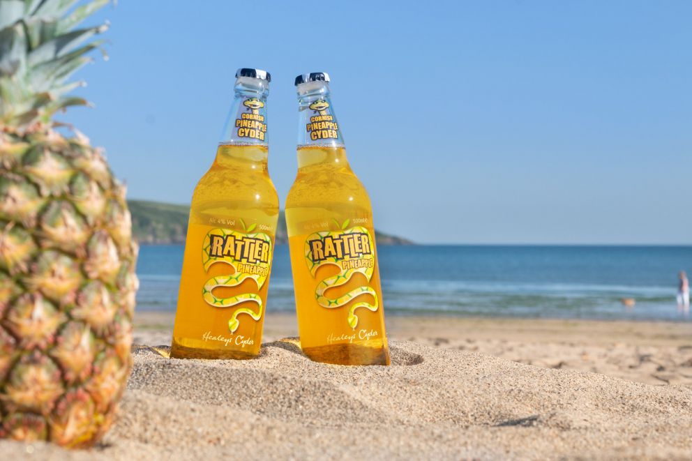 rattler cider on beach